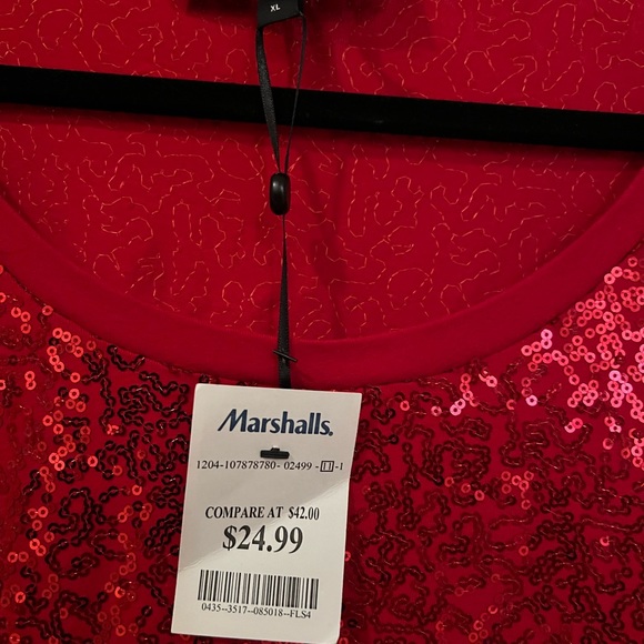 NWT DKNY Red Sequin Top - Picture 6 of 10